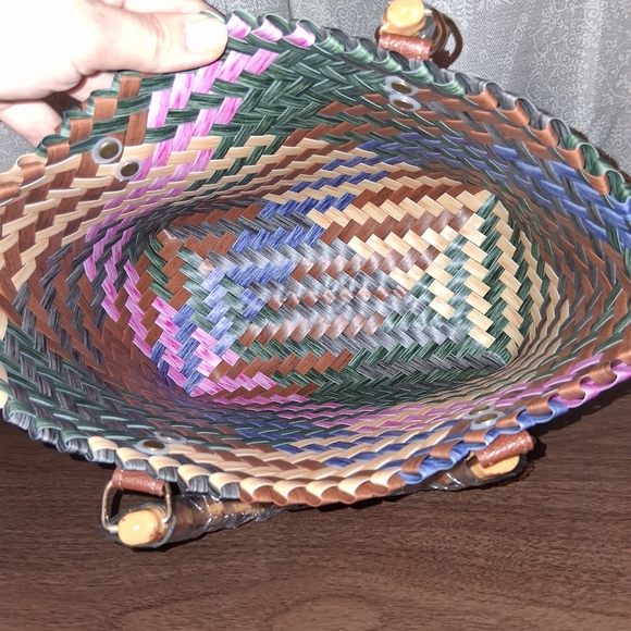 NWOT Charming Multicolor Woven Tote with Dog Motif - Picture 6 of 6